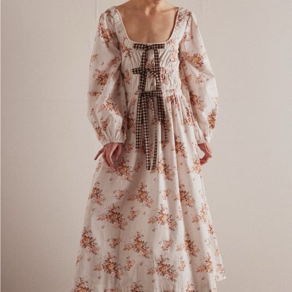 Damson Madder Dakota Bow Midi Dress.